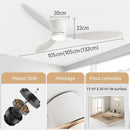 Plafonnier Ventilateur Moderne Noir - plafonnier