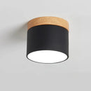 Plafonnier Bois et LED Noir - plafonnier