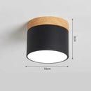 Plafonnier Bois et LED Noir - plafonnier