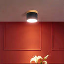 Plafonnier Bois et LED Noir - plafonnier