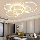 Plafonnier Cercle LED Blanc - Blanc 5 têtes (115x80 cm) - plafonnier