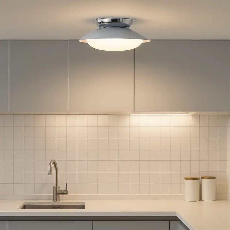 Plafonnier Chrome et Verre - plafonnier