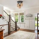 Plafonnier Rotin Noir - 30cm - plafonnier