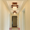 Plafonnier Verre et Bois - plafonnier