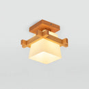 Plafonnier Verre et Bois - plafonnier